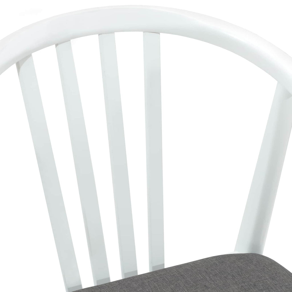 Esszimmerstuhl 2 pcs Weiß und Grau Solides Gummiholz