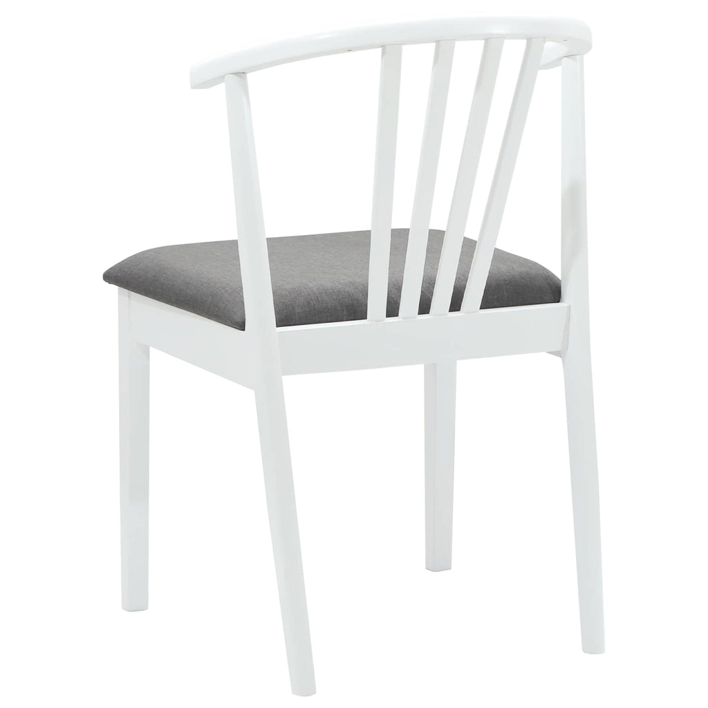 Esszimmerstuhl 2 pcs Weiß und Grau Solides Gummiholz