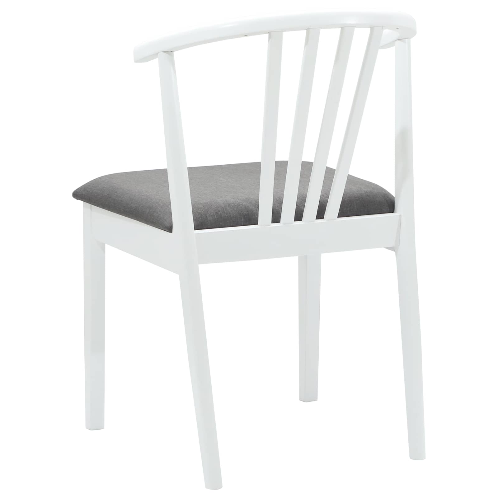 Esszimmerstuhl 2 pcs Weiß und Grau Solides Gummiholz