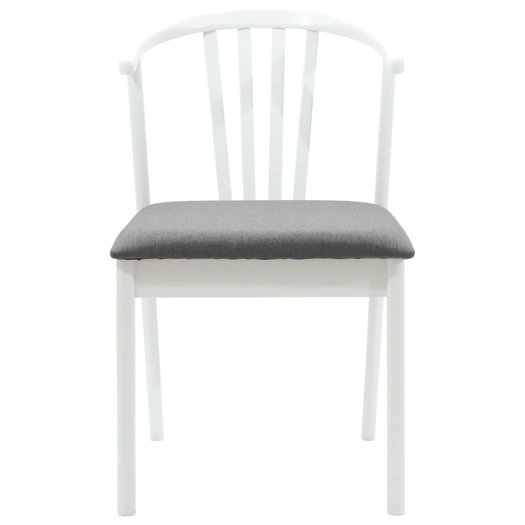 Esszimmerstuhl 2 pcs Weiß und Grau Solides Gummiholz