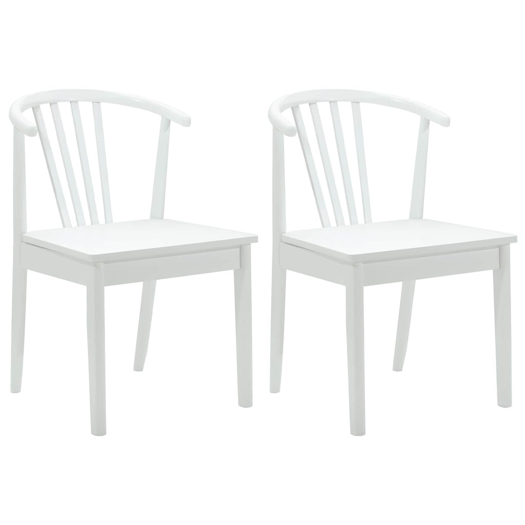 Esszimmerstuhl 2 pcs Weiß Solides Gummiholz