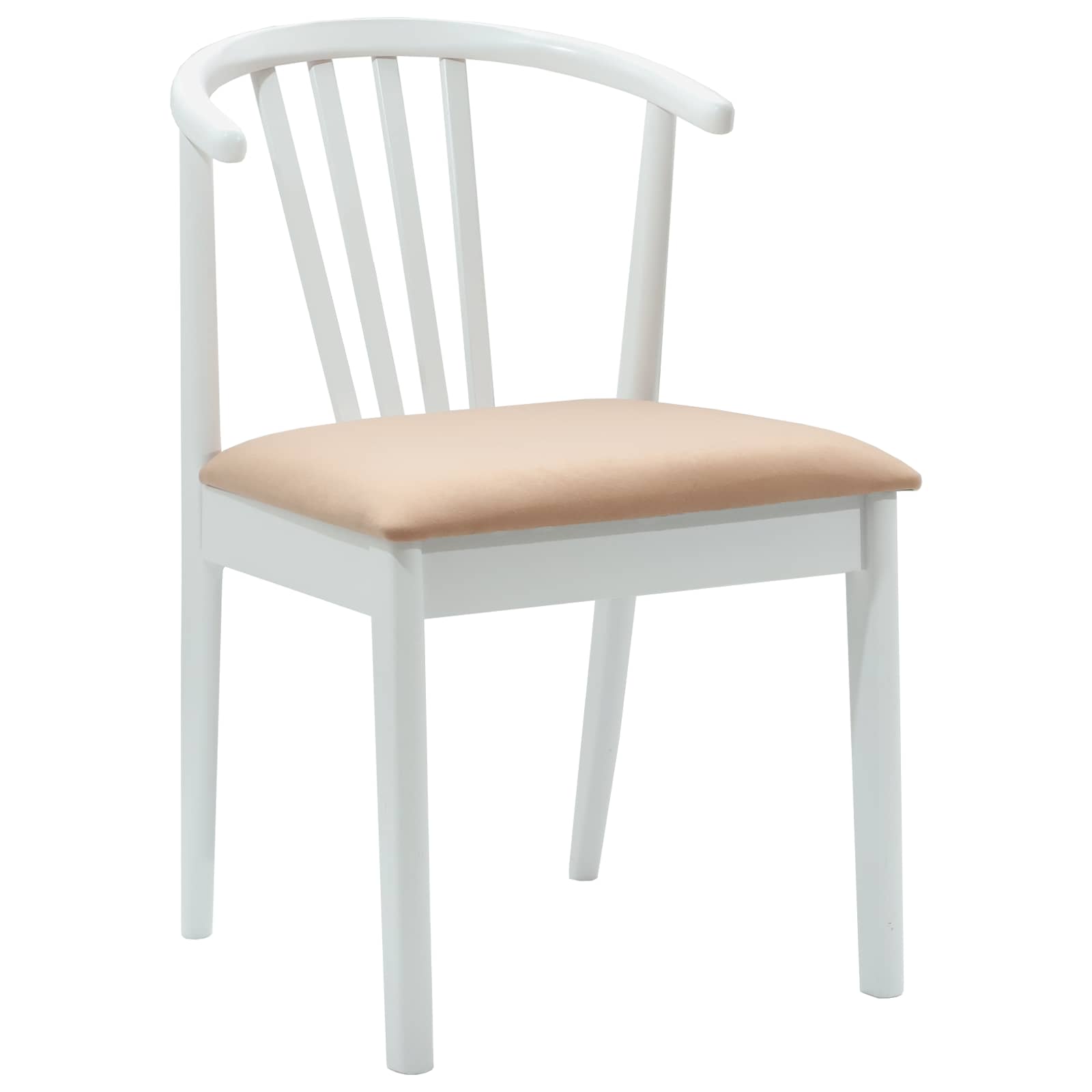 Esszimmerstuhl 2 pcs Weiß und Braun Solides Gummiholz