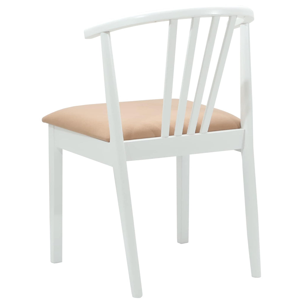 Esszimmerstuhl 2 pcs Weiß und Braun Solides Gummiholz