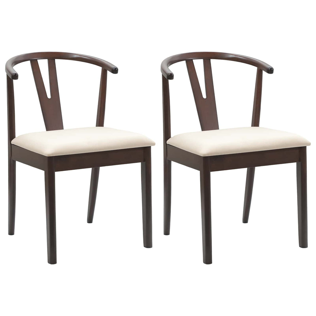 Esszimmerstuhl 2 pcs Hellbraun und hell Massives Gummiholz