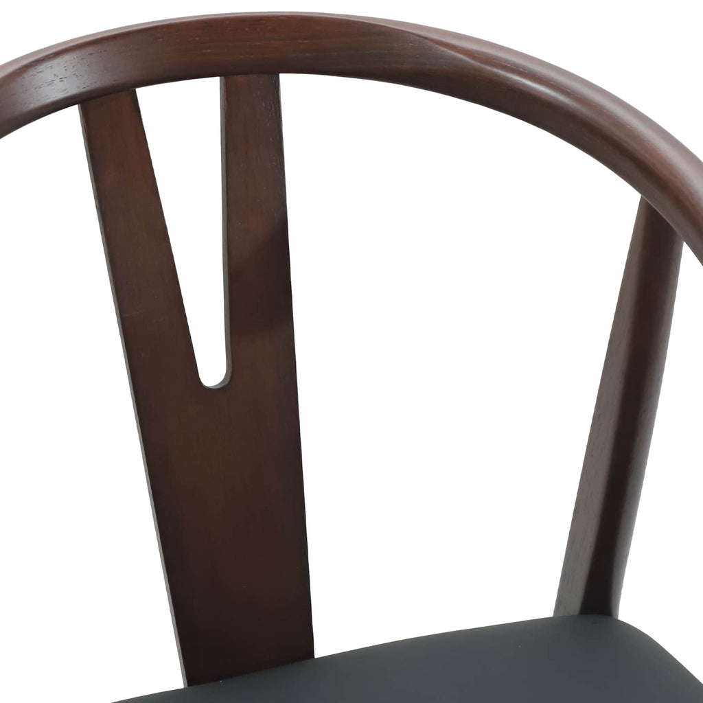 Esszimmerstuhl 2 pcs Hellbraun und Schwarz Massives Gummiholz