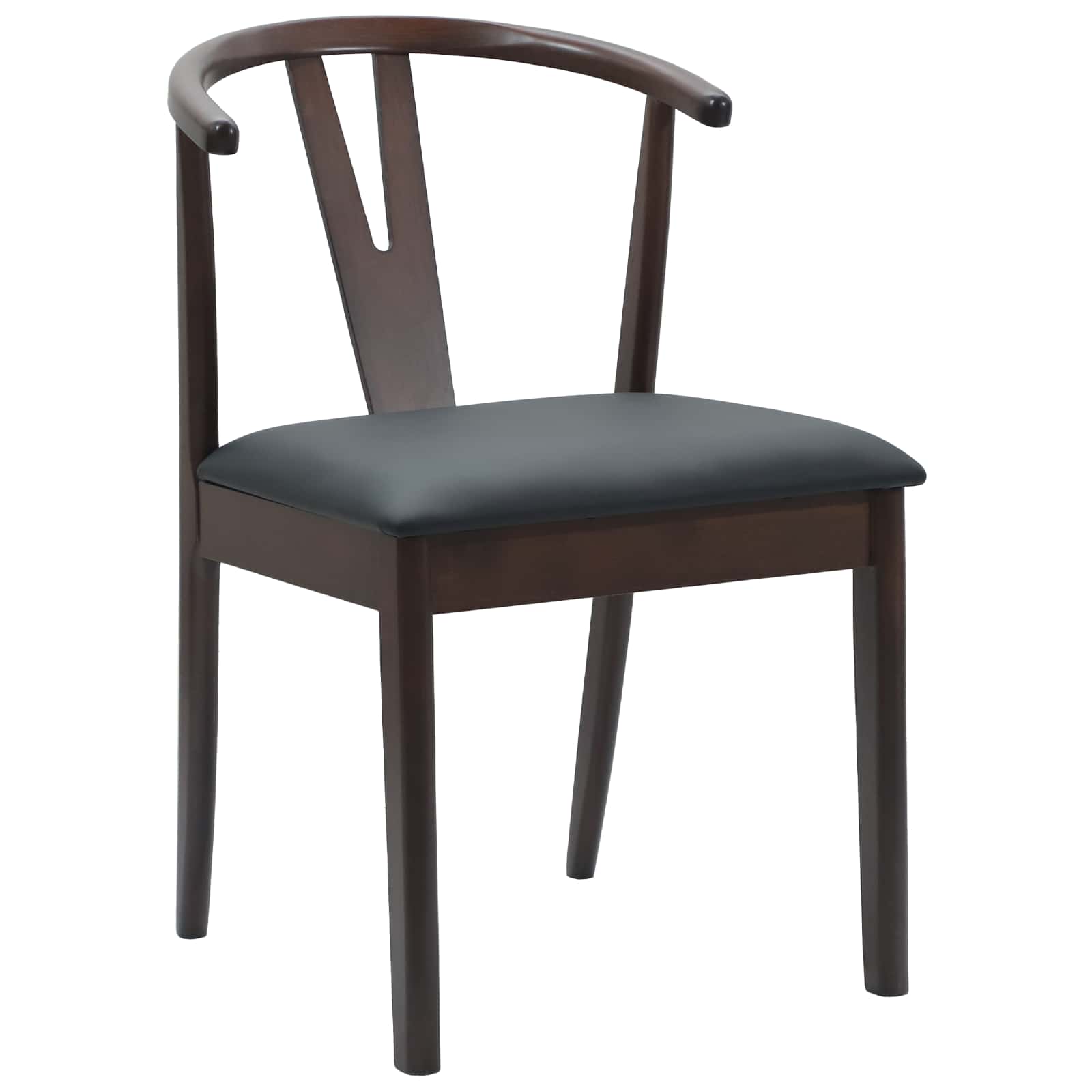 Esszimmerstuhl 2 pcs Hellbraun und Schwarz Massives Gummiholz