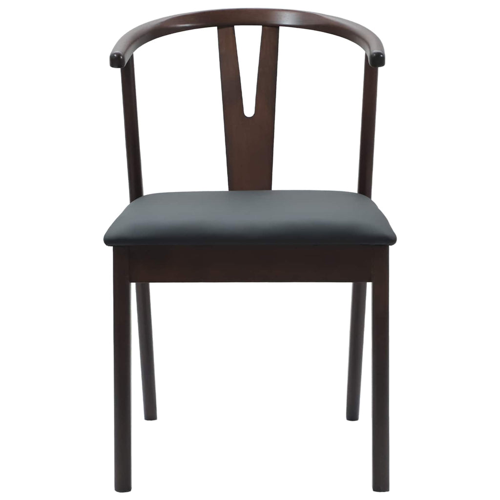 Esszimmerstuhl 2 pcs Hellbraun und Schwarz Massives Gummiholz