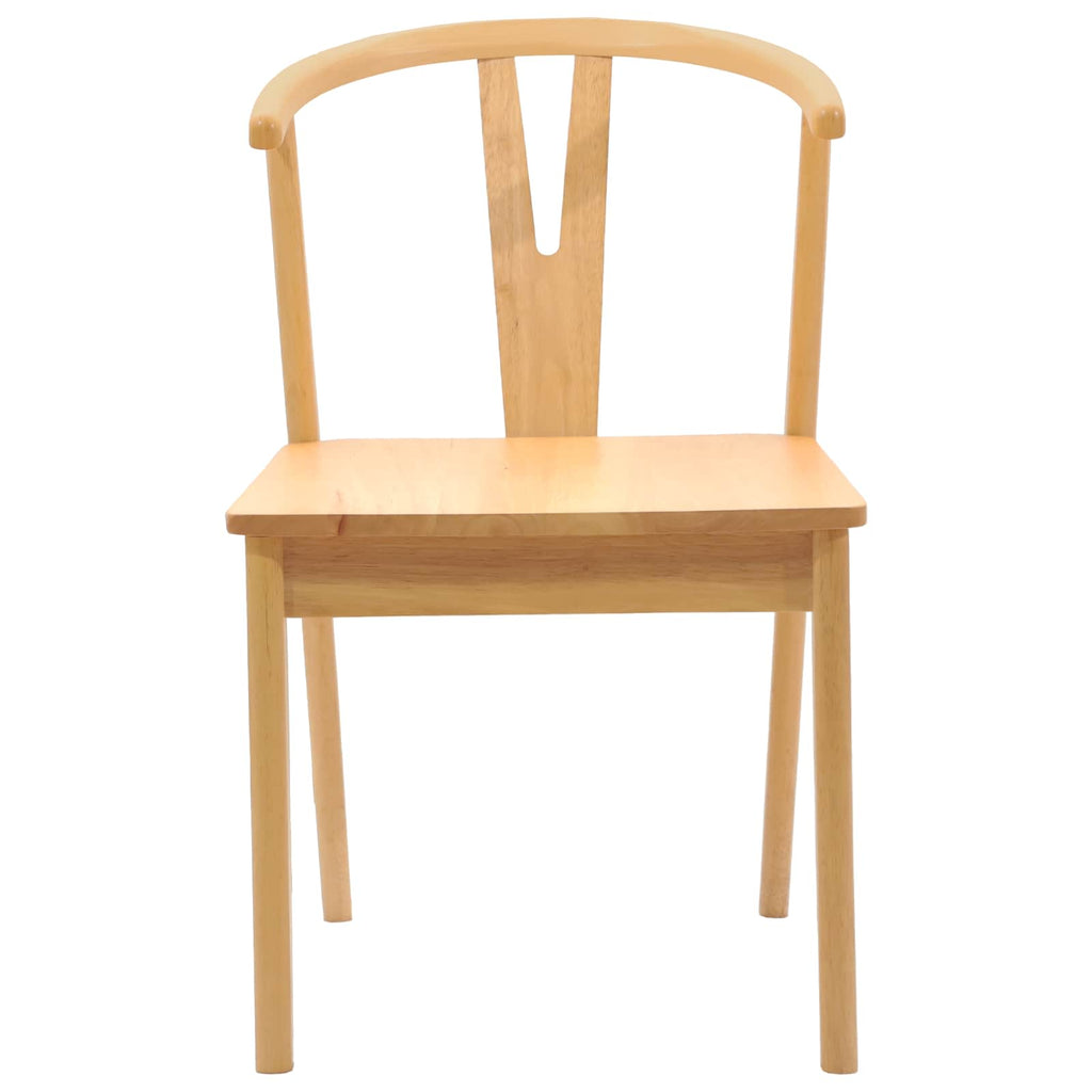 Esszimmerstuhl 2 pcs Natur Massives Gummiholz