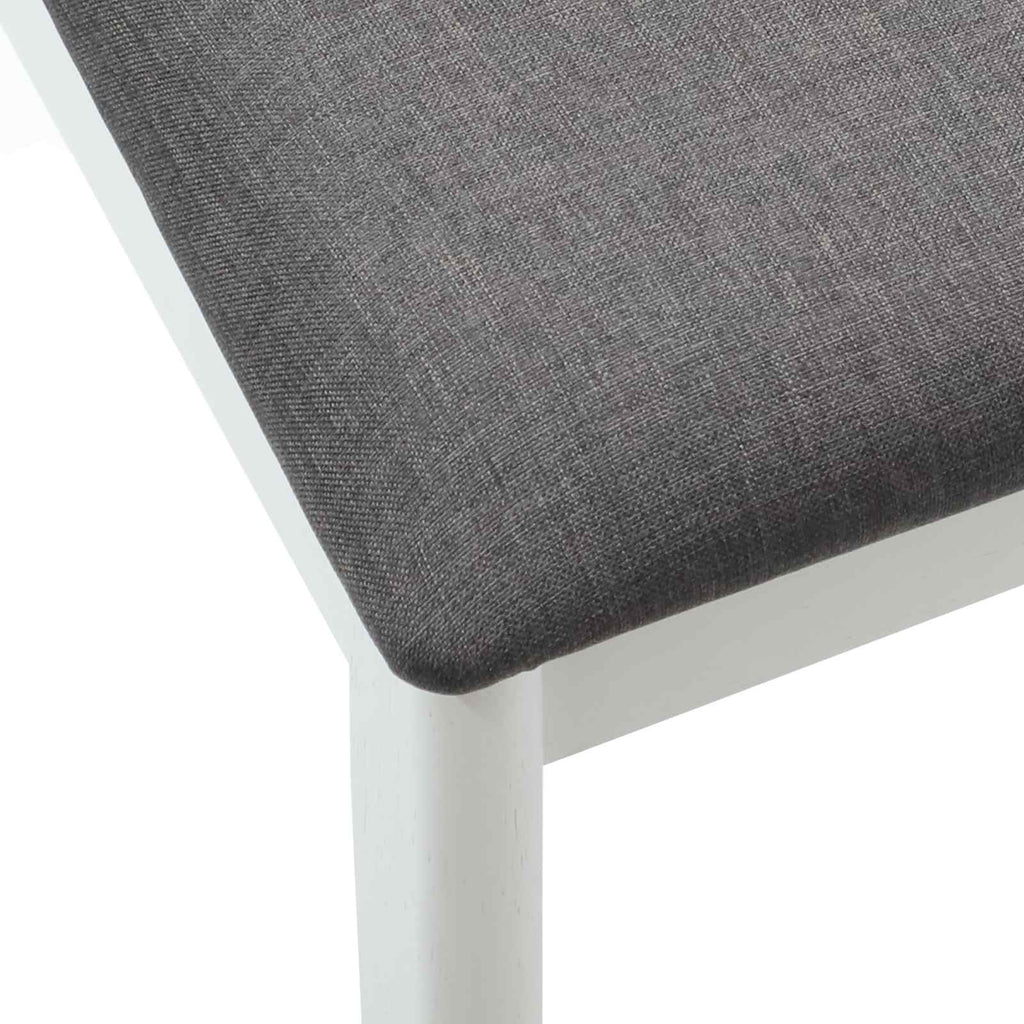 Esszimmerstuhl 2 pcs Weiß und Grau Massives Gummiholz
