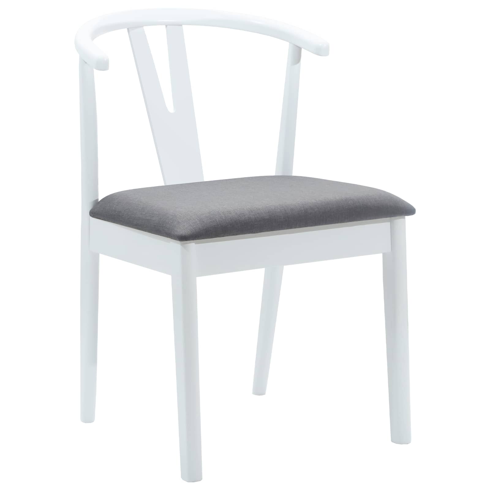 Esszimmerstuhl 2 pcs Weiß und Grau Massives Gummiholz