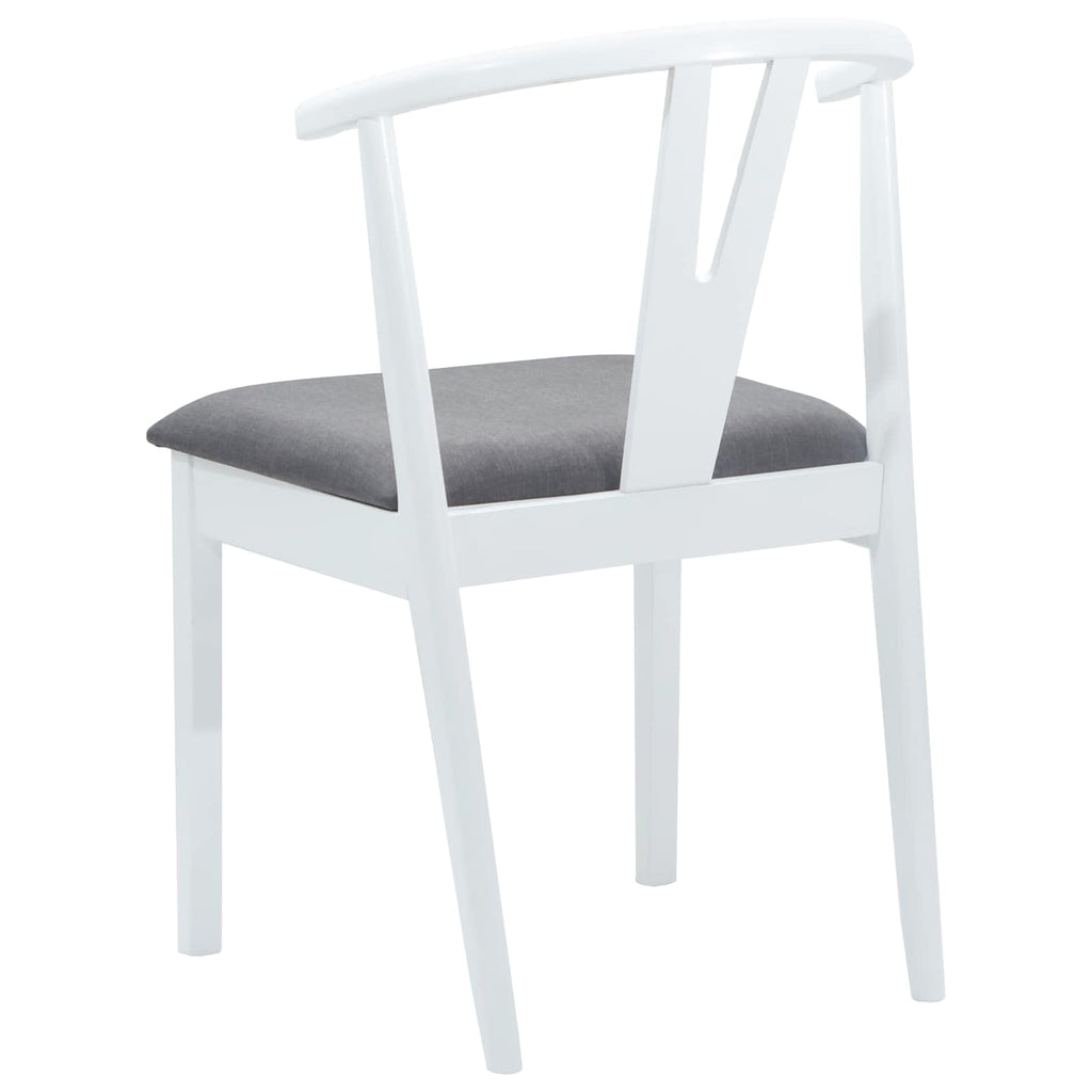 Esszimmerstuhl 2 pcs Weiß und Grau Massives Gummiholz