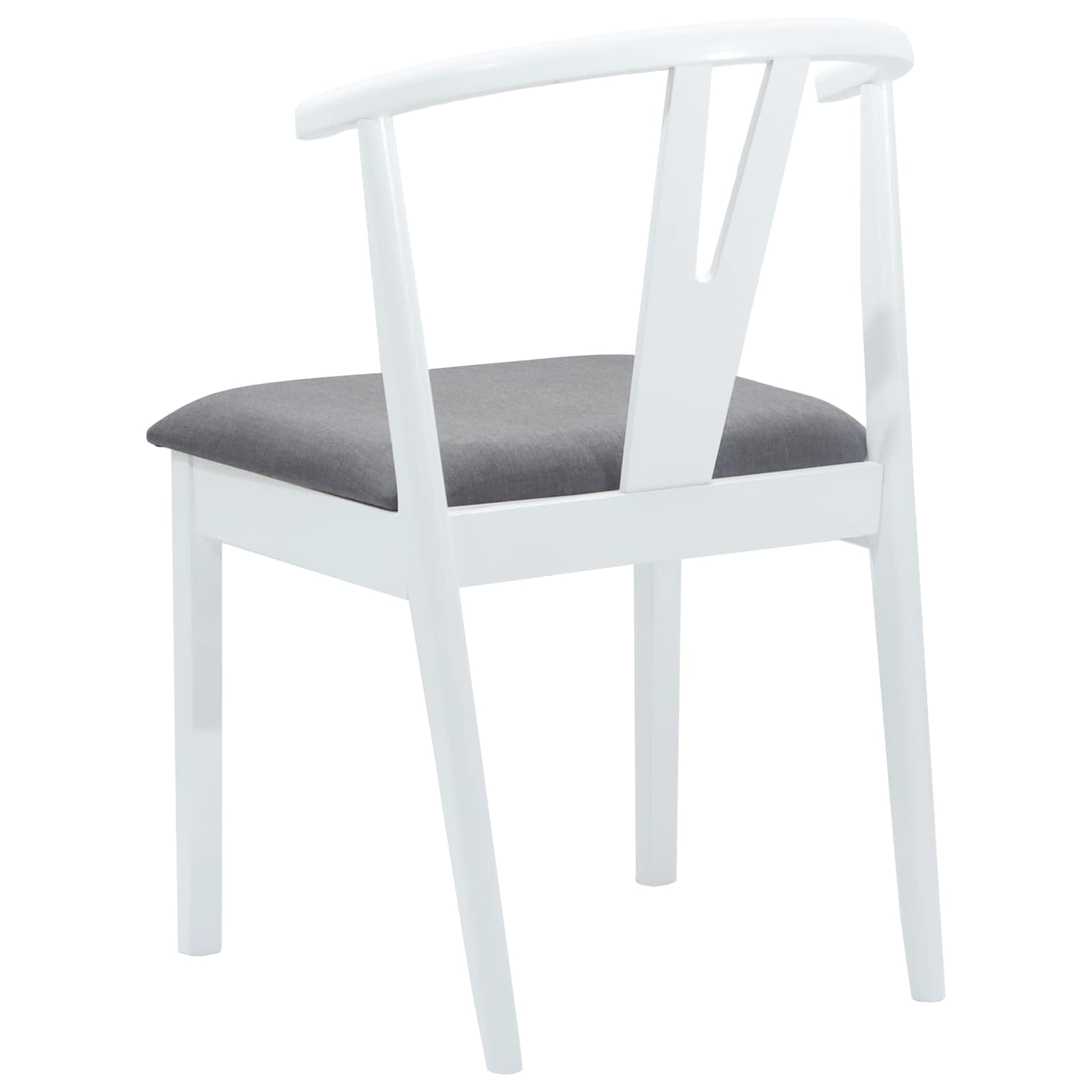 Esszimmerstuhl 2 pcs Weiß und Grau Massives Gummiholz