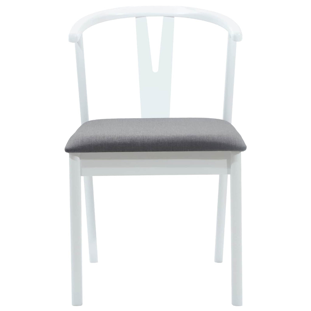 Esszimmerstuhl 2 pcs Weiß und Grau Massives Gummiholz