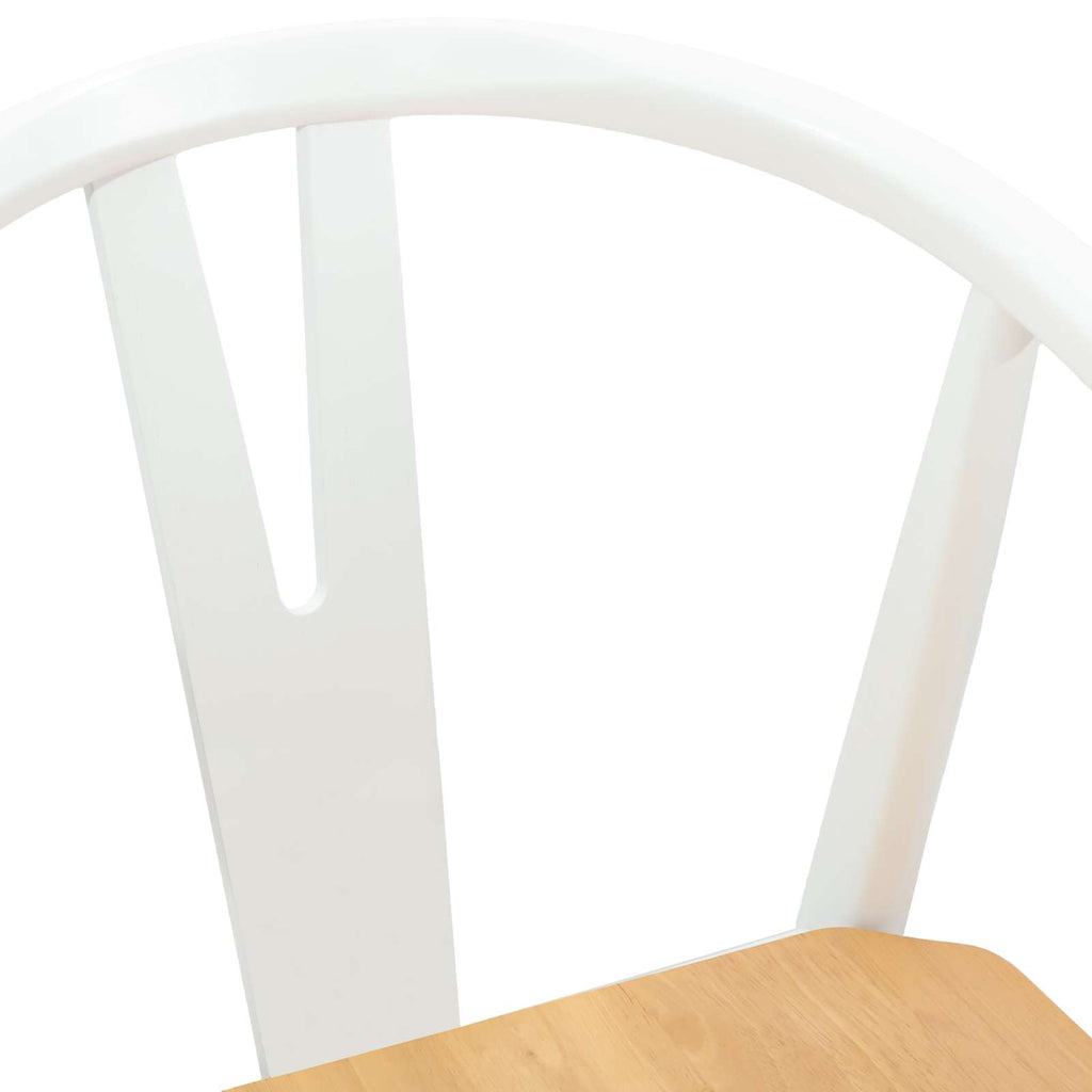 Esszimmerstuhl 2 pcs Weiß und Natur Massives Gummiholz