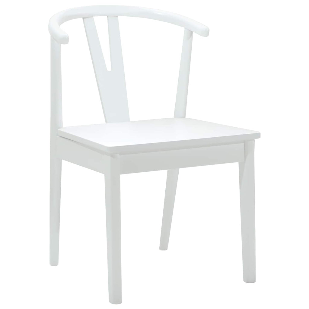 Esszimmerstuhl 2 pcs Weiß und Weiß Massives Gummiholz
