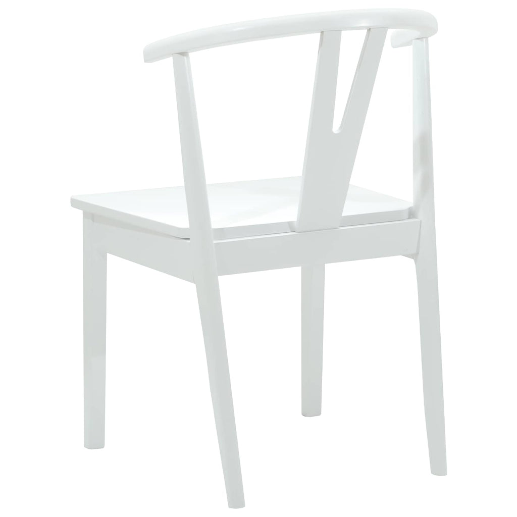 Esszimmerstuhl 2 pcs Weiß und Weiß Massives Gummiholz