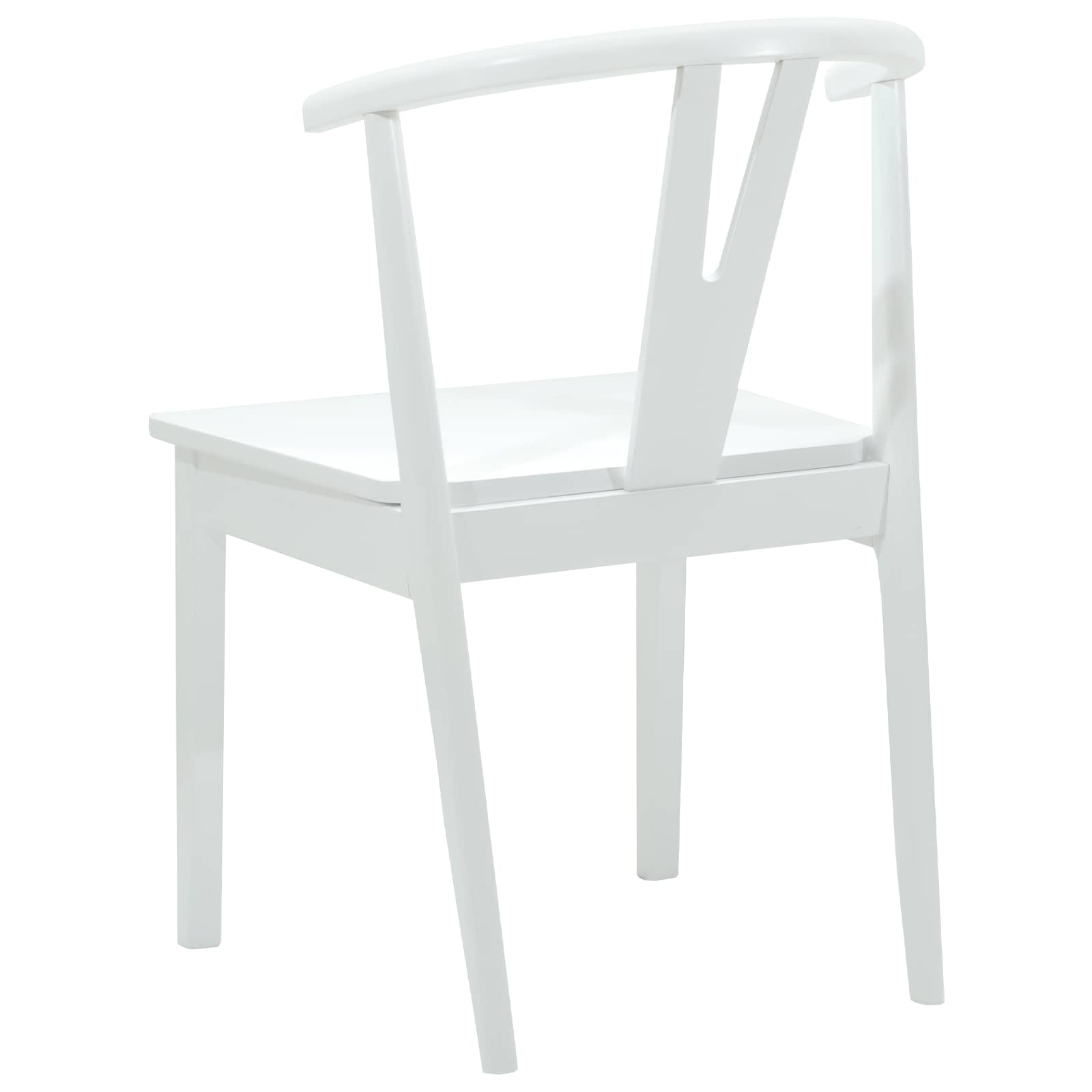 Esszimmerstuhl 2 pcs Weiß und Weiß Massives Gummiholz