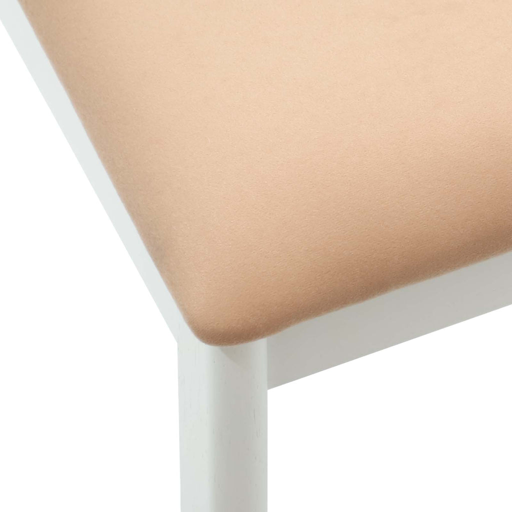 Esszimmerstuhl 2 pcs Weiß und Braun Massives Gummiholz