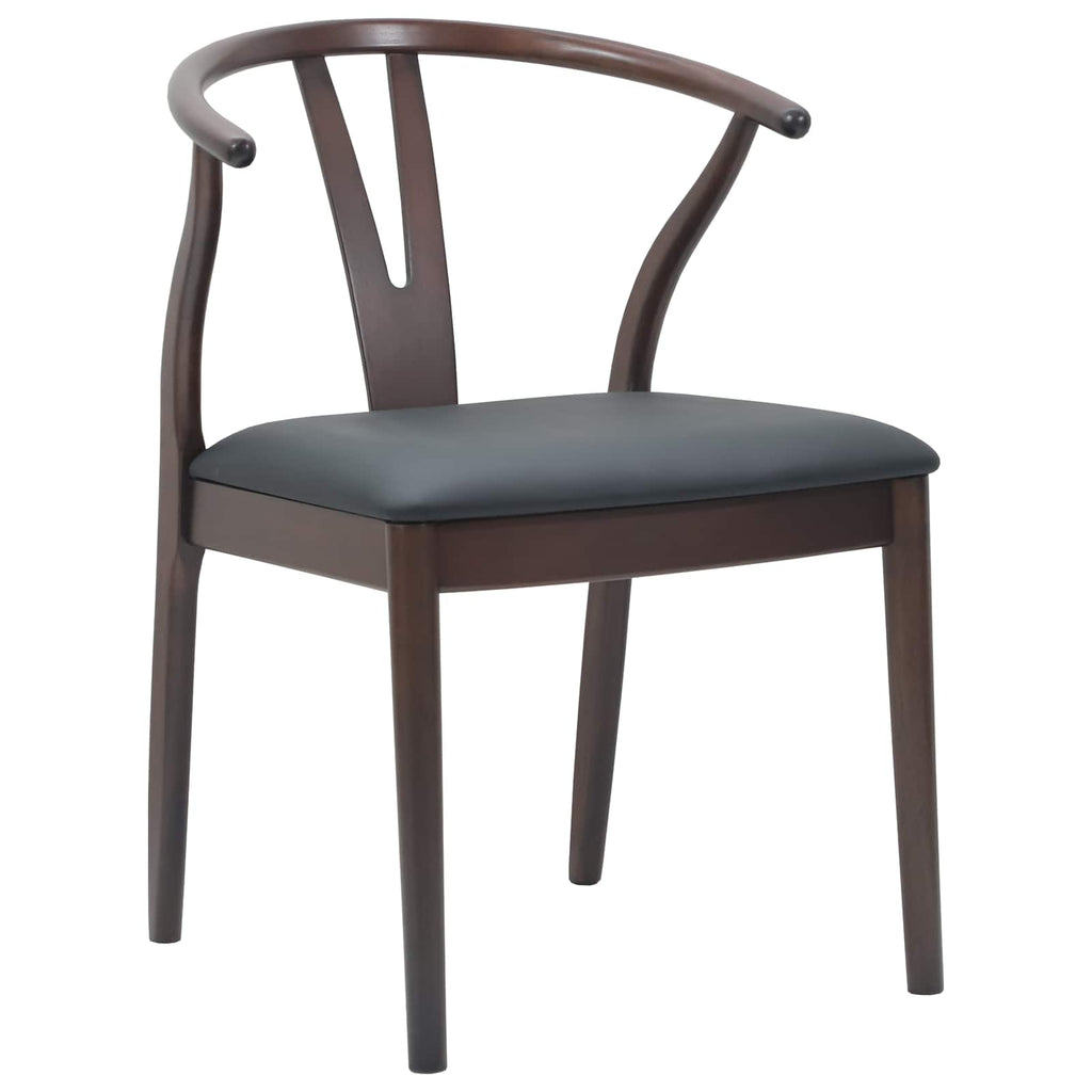 Esszimmerstuhl 2 pcs Hellbraun und Schwarz Massives Gummiholz