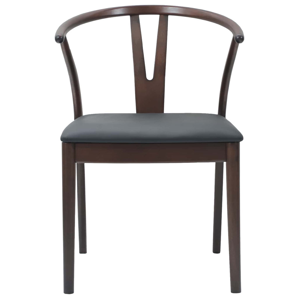 Esszimmerstuhl 2 pcs Hellbraun und Schwarz Massives Gummiholz