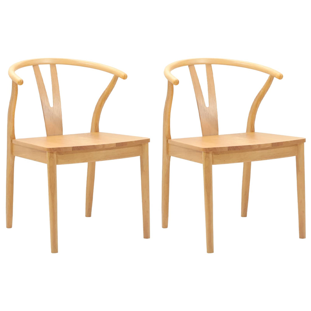 Esszimmerstuhl 2 pcs Natur Massives Gummiholz