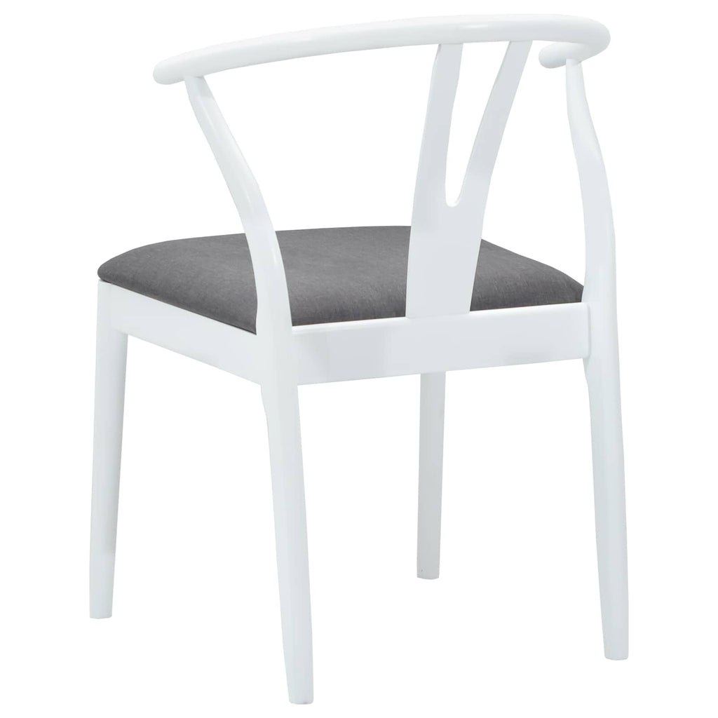 Esszimmerstuhl 2 pcs Weiß und Grau Massives Gummiholz