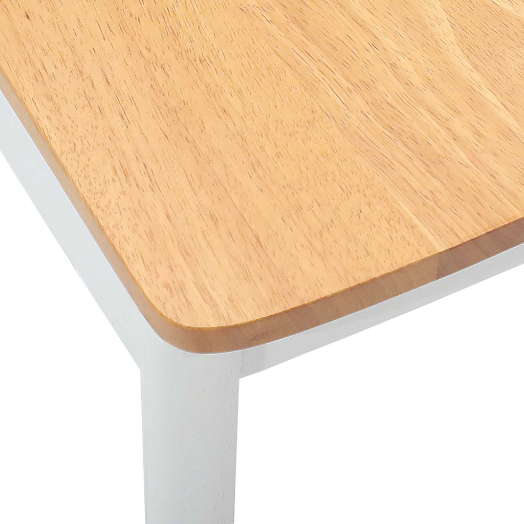 Esszimmerstuhl 2 pcs Weiß und Natur Massives Gummiholz