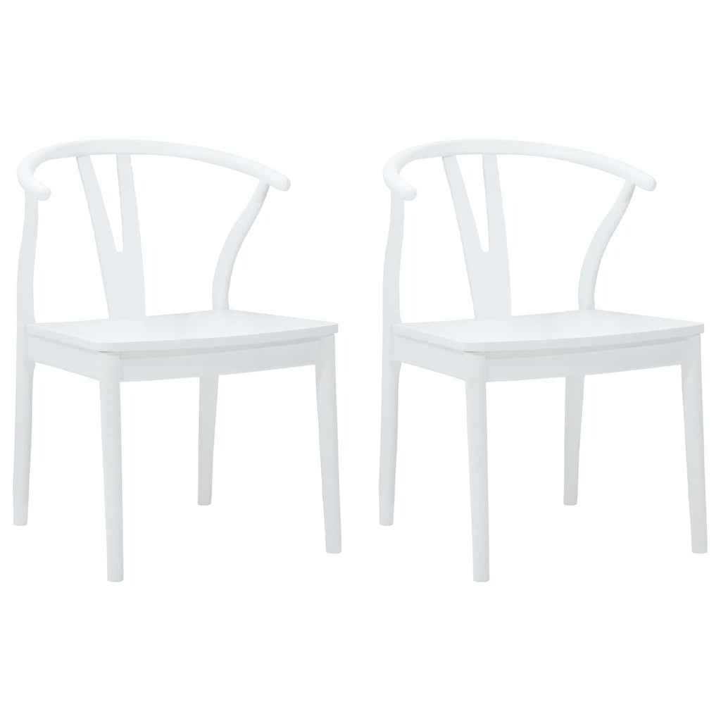 Esszimmerstuhl 2 pcs Weiß und Weiß Massives Gummiholz