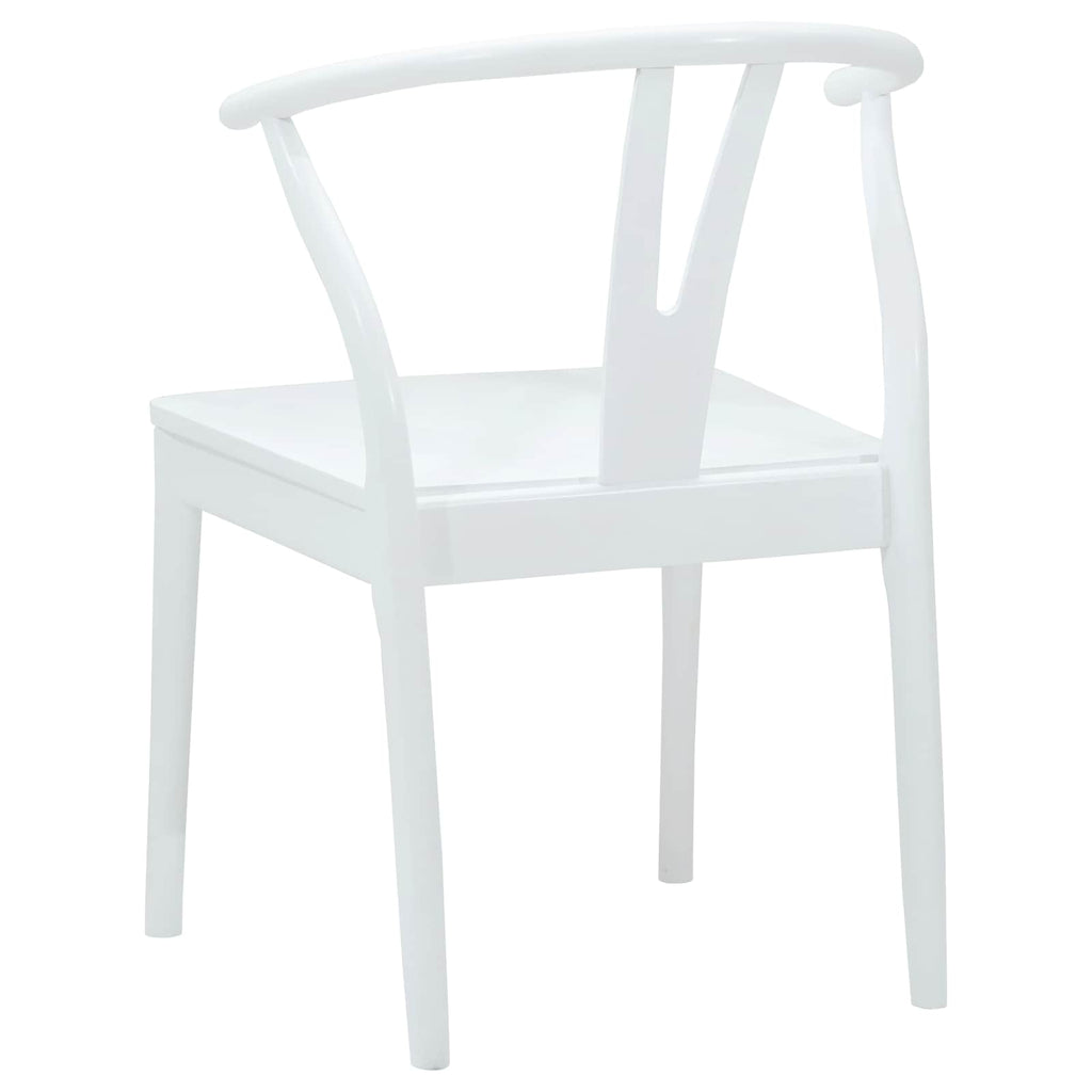 Esszimmerstuhl 2 pcs Weiß und Weiß Massives Gummiholz