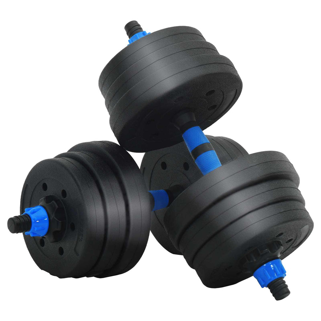 2-in-1 Kurzhantel Langhantel Set 20 kg Schwarz und Blau