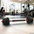 2-in-1 Kurzhantel Langhantel Set 30 kg Schwarz und Rot