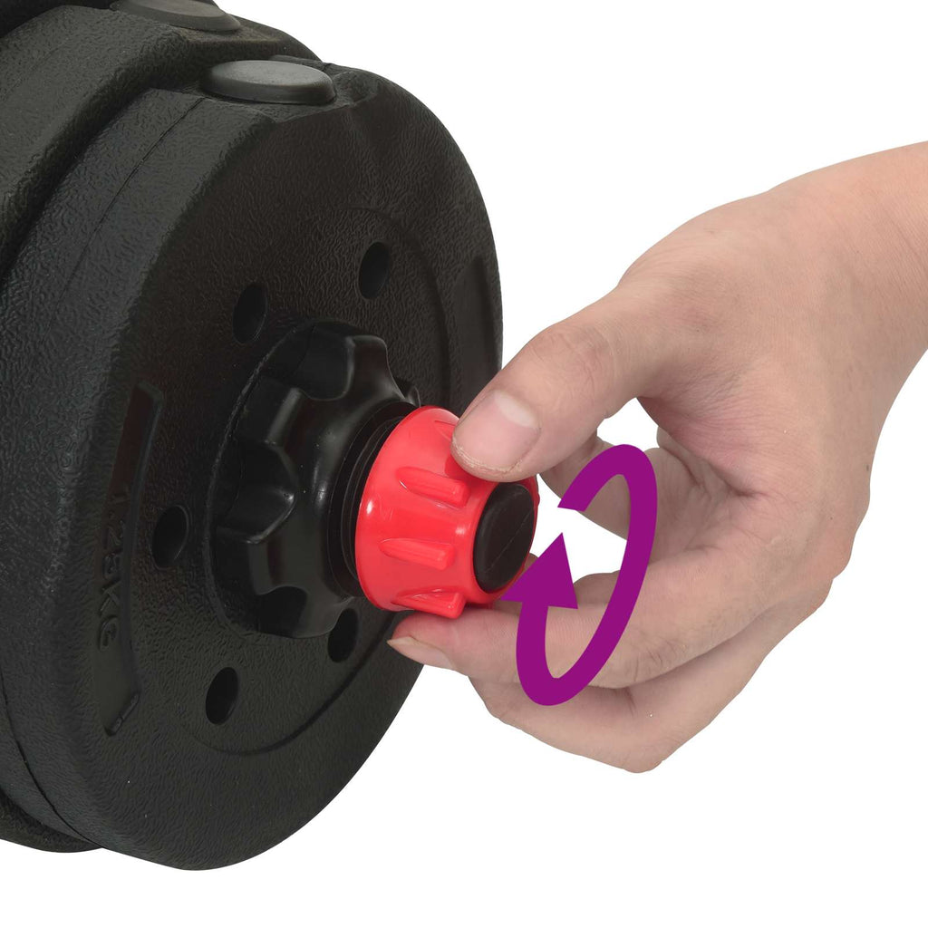 2-in-1 Kurzhantel Langhantel Set 30 kg Schwarz und Rot