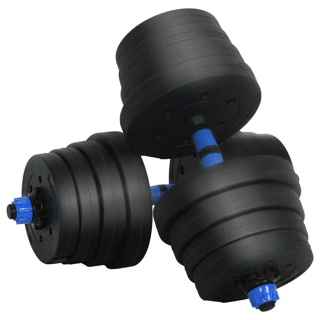 2-in-1 Kurzhantel Langhantel Set 30 kg Schwarz und Blau