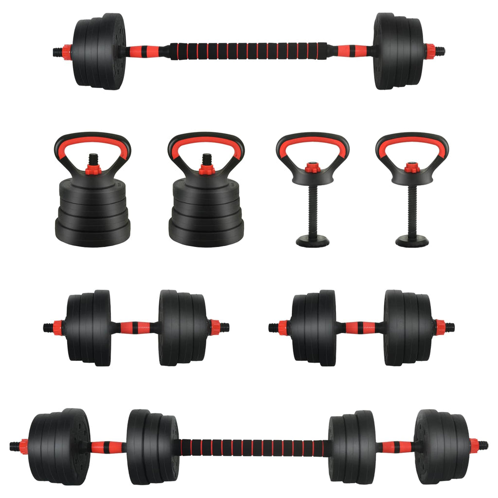 4-in-1 Kurzhantel Langhantel Kettlebell Set 20 kg