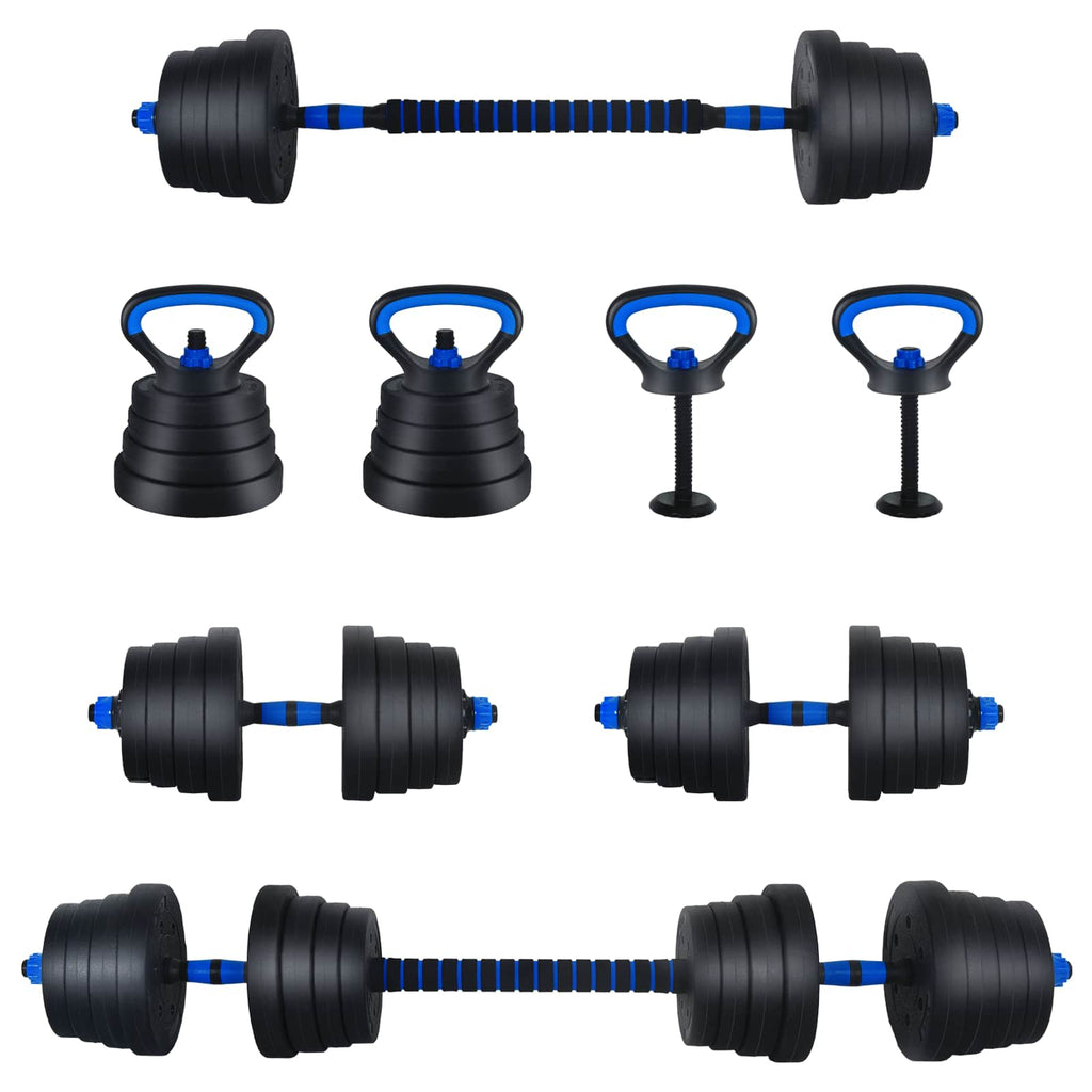 4-in-1 Kurzhantel Langhantel Kettlebell Set 30 kg