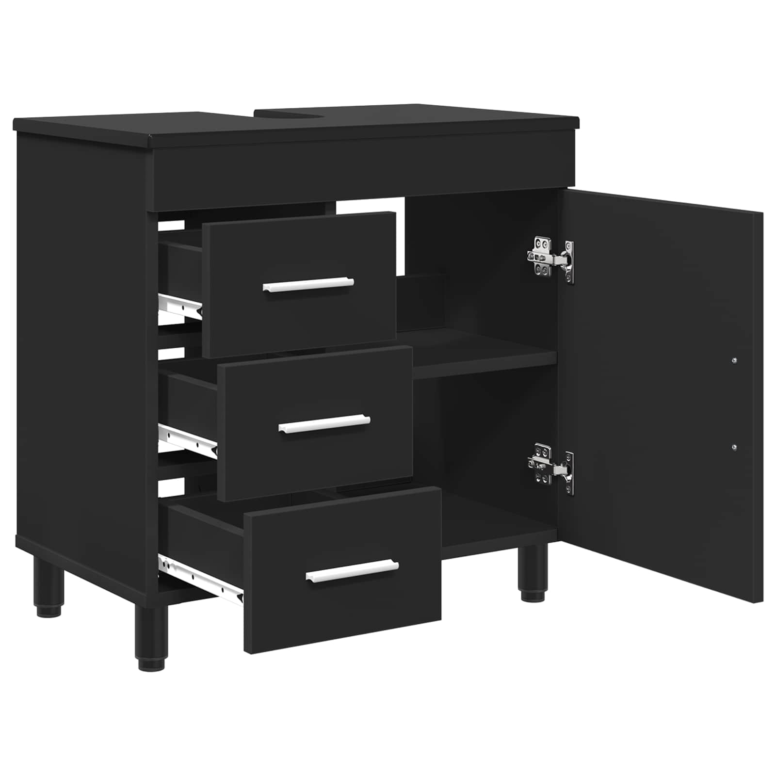 Waschtisch Schwarz 60 x 35 x 60 cm Holzwerkstoff