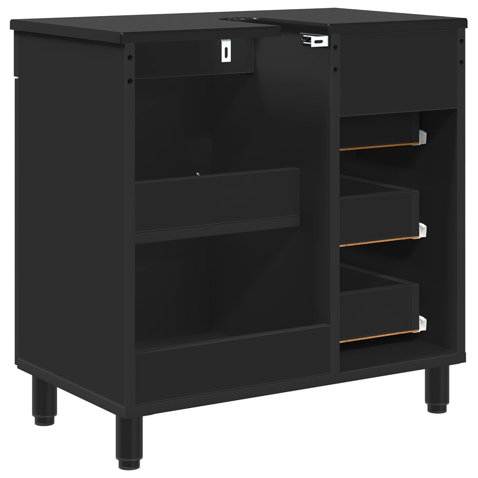 Waschtisch Schwarz 60 x 35 x 60 cm Holzwerkstoff
