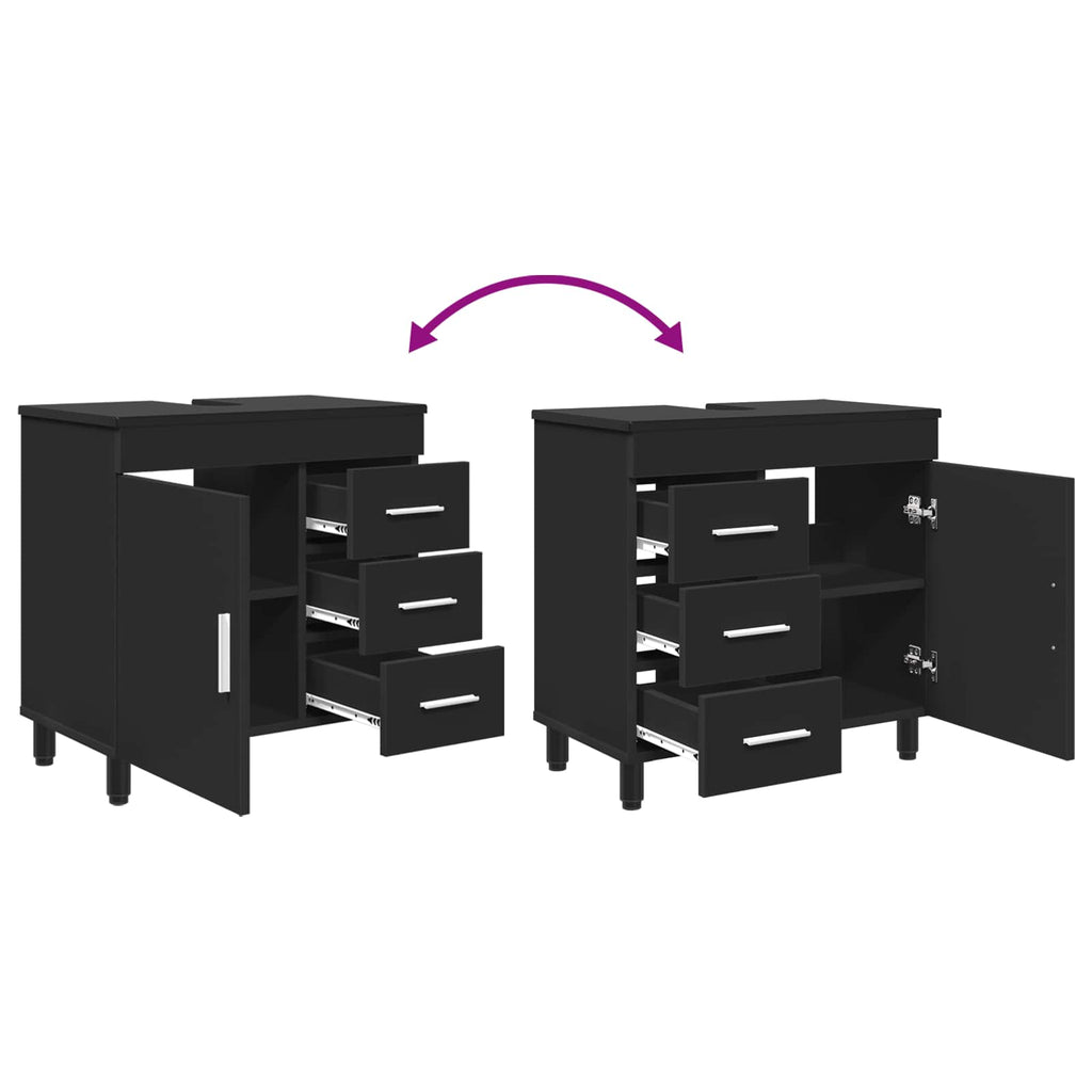 Waschtisch Schwarz 60 x 35 x 60 cm Holzwerkstoff