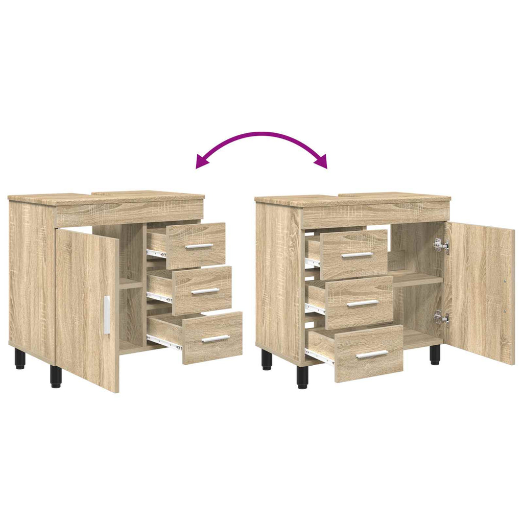 Waschtisch Sonoma-Eiche 60 x 35 x 60 cm Holzwerkstoff