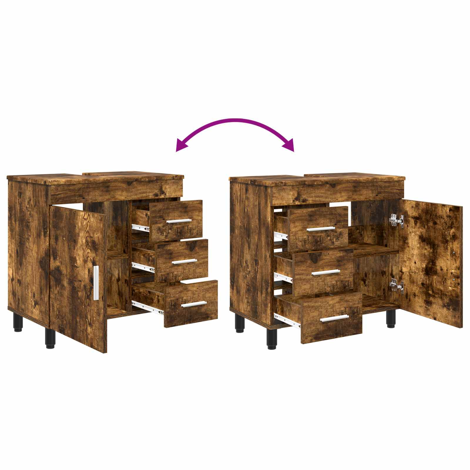 Waschtisch Geräucherte Eiche 60 x 35 x 60 cm Holzwerkstoff