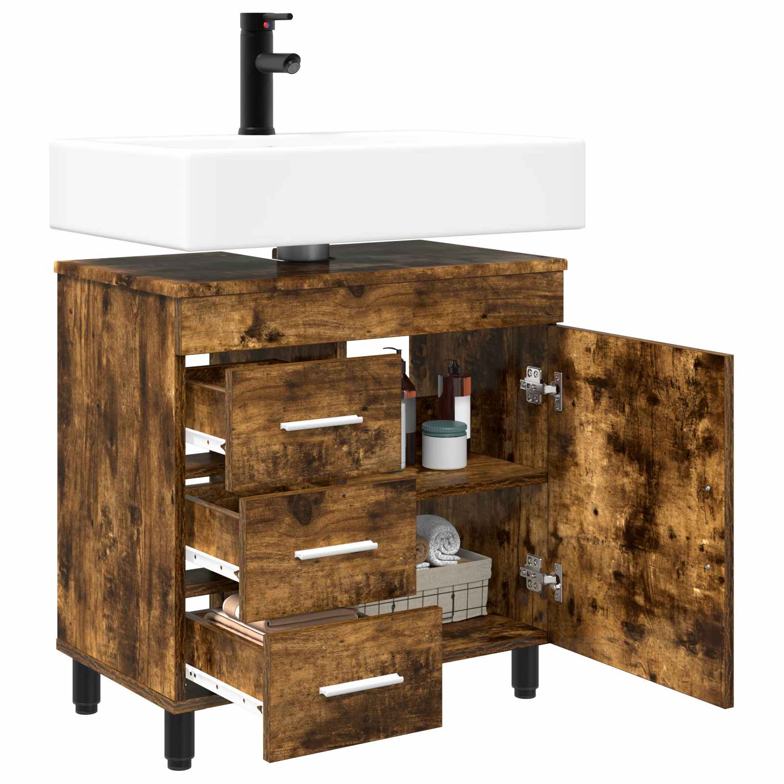 Waschtisch Geräucherte Eiche 60 x 35 x 60 cm Holzwerkstoff