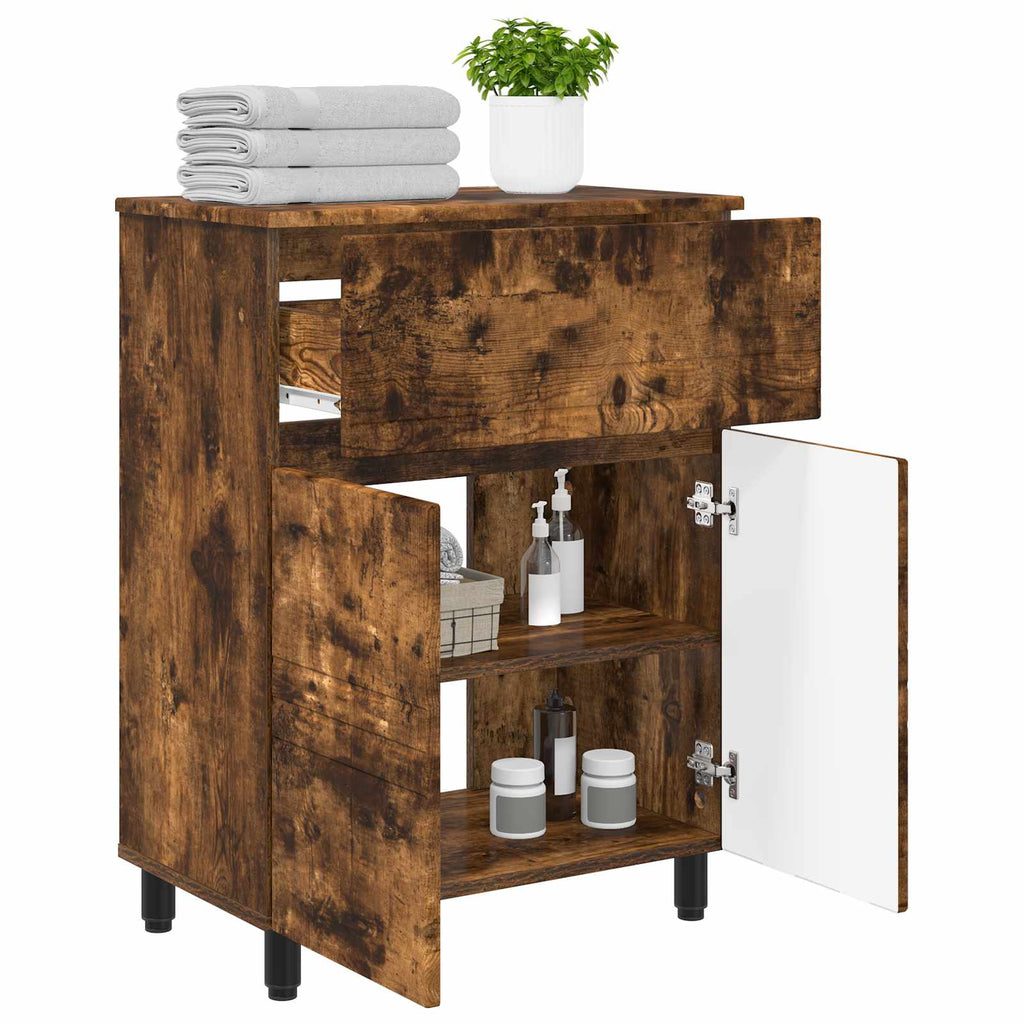 Waschtisch Geräucherte Eiche 60 x 35 x 80 cm Holzwerkstoff