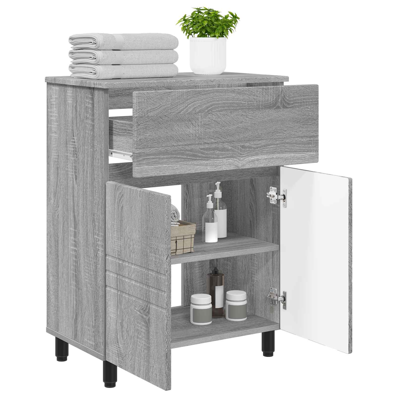 Waschtisch Grau Sonoma 60 x 35 x 80 cm Holzwerkstoff