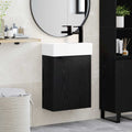 Badezimmer Waschtischunterschrank mit Wasserhahn Schwarze Eiche