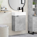 Badezimmer Waschtischunterschrank mit Wasserhahn Betongrau