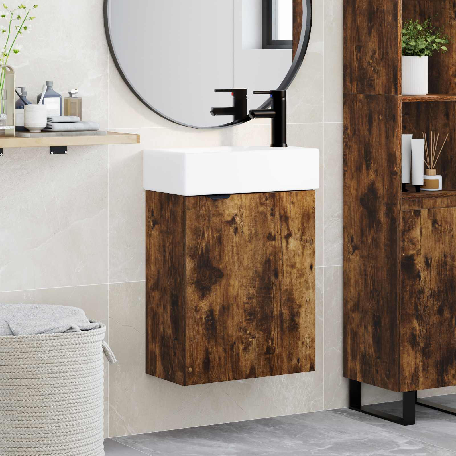 Badezimmer Waschtischunterschrank mit Wasserhahn