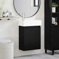 Badezimmer Waschtischunterschrank mit Wasserhahn Schwarz