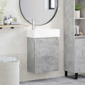 Badezimmer Waschtischunterschrank mit Wasserhahn Betongrau