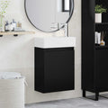 Badezimmer Waschtischunterschrank mit Wasserhahn Schwarz