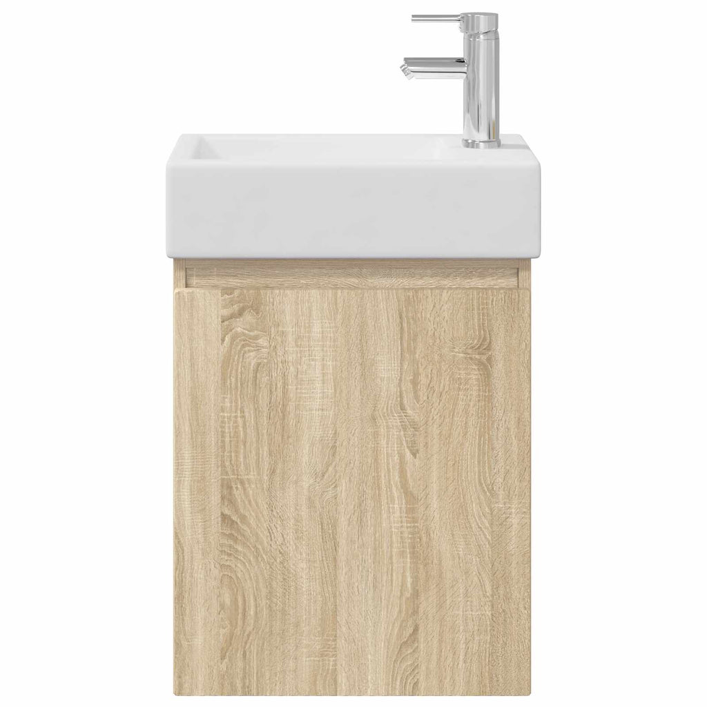 Badezimmer Waschtischunterschrank mit Wasserhahn Sonoma-Eiche